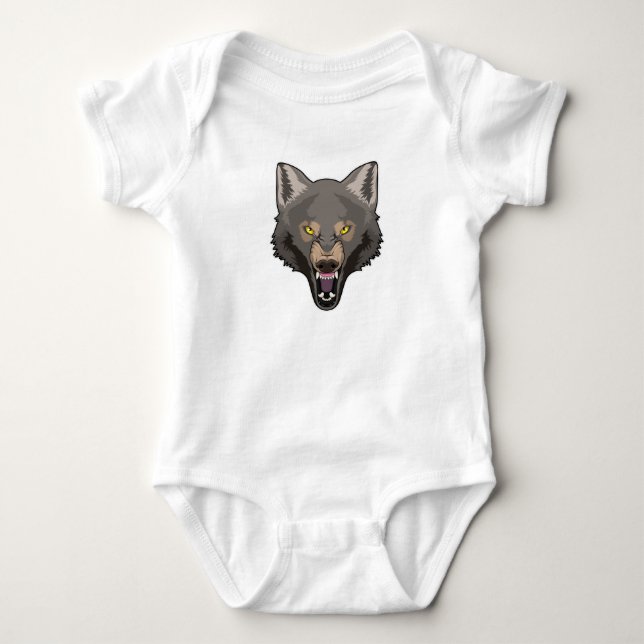 Angry Wolf Baby Bodysuit (Front)