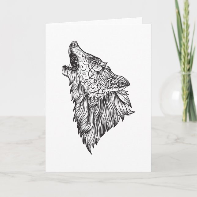 Angry wolf card (Front)