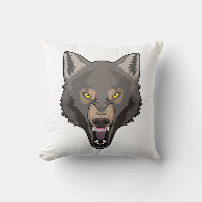 Angry Wolf Cushion (Front)