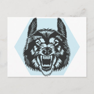 Angry wolf postcard