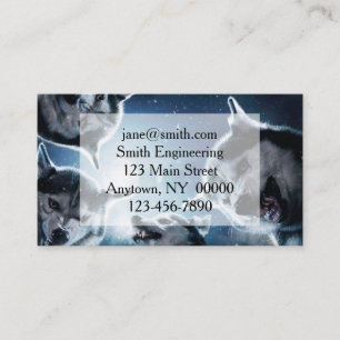 Angry wolves and the moon business card