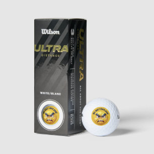 Angry Yellow 3D Emoji Personalise Golf Balls