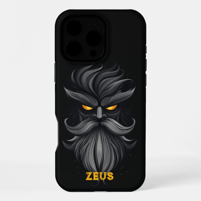 Angry Zeus Black iPhone Case (Back)