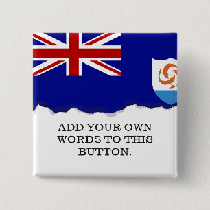 Anguila Flag 15 Cm Square Badge