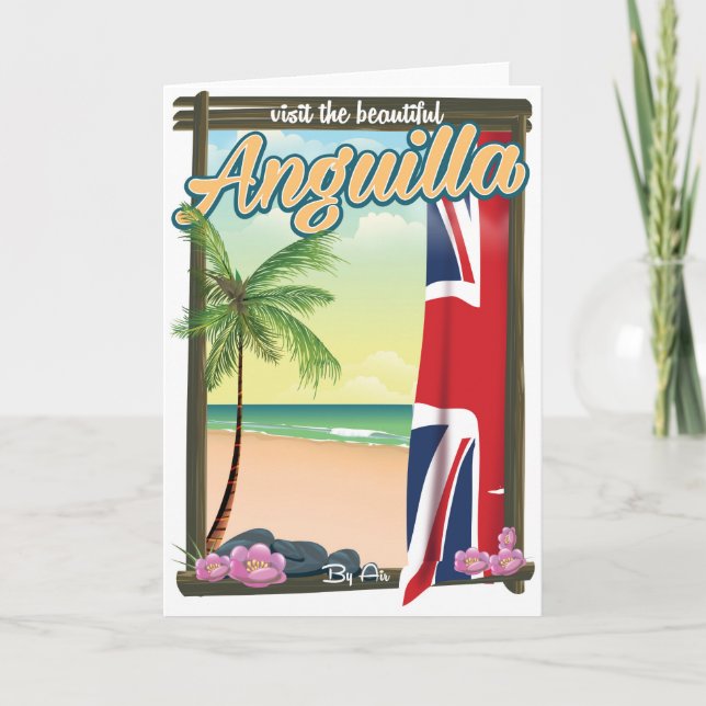 Anguilla British Territory travel poster Holiday Card (Front)