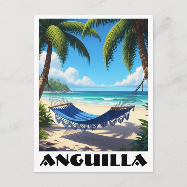 Anguilla Caribbean Beach Hammock Postcard (Front)