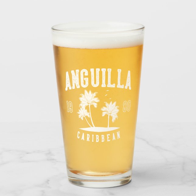 Anguilla Caribbean Palm Tree 1980 Glass (Front Filled)