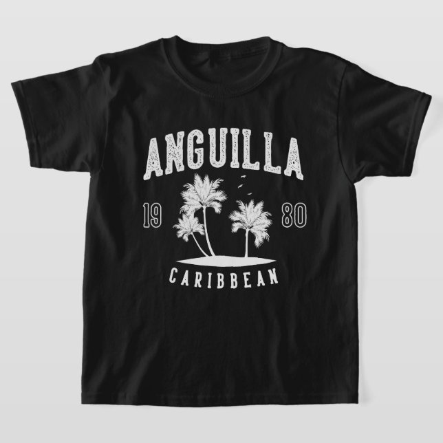 Anguilla Caribbean Palm Tree 1980 Kids T-Shirt (Laydown)