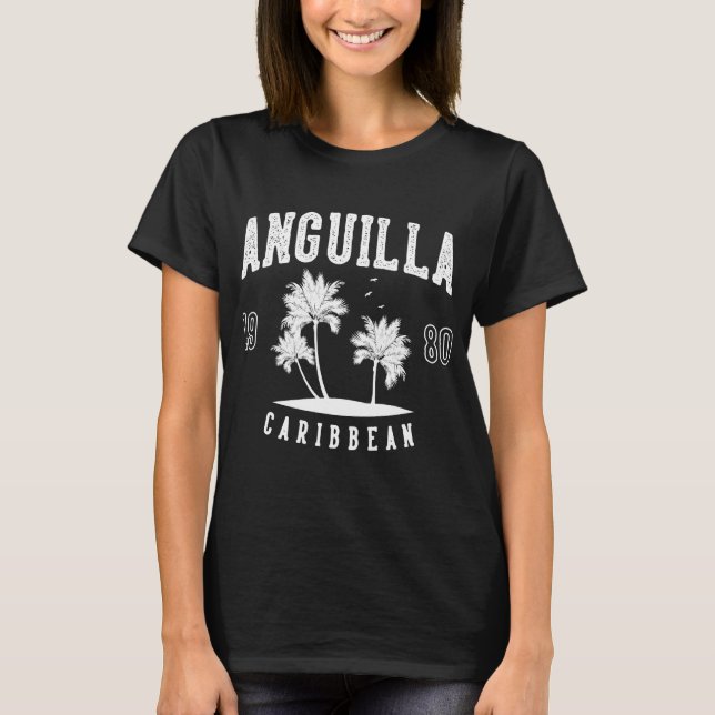Anguilla Caribbean Palm Tree 1980 T-Shirt (Front)