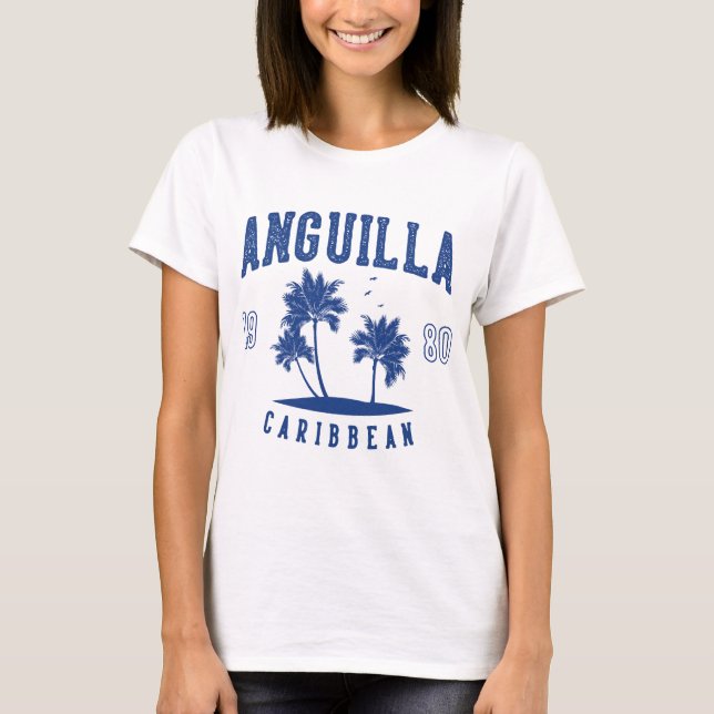 Anguilla Caribbean Palm Tree 1980 T-Shirt (Front)