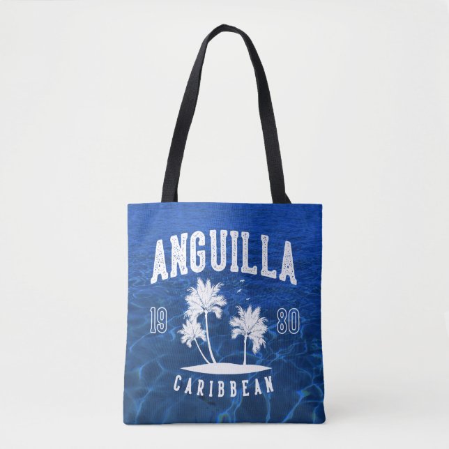 Anguilla Caribbean Palm Tree 1980 Tote Bag (Front)