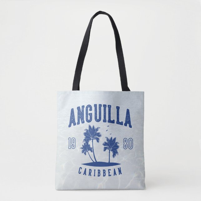 Anguilla Caribbean Palm Tree 1980 Tote Bag (Front)