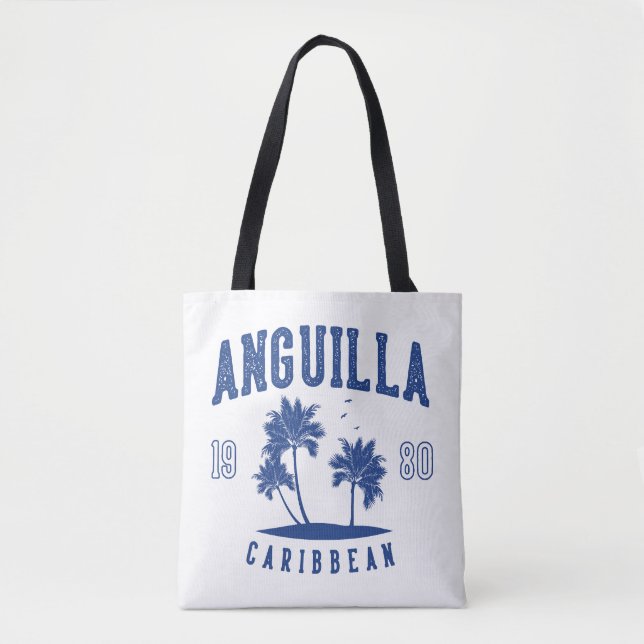 Anguilla Caribbean Palm Tree 1980 Tote Bag (Front)