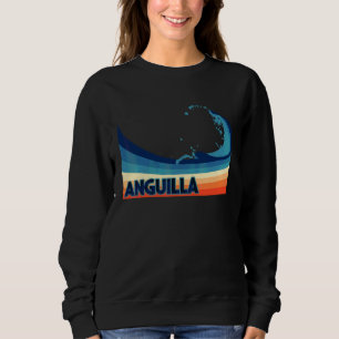 Anguilla Caribbean Retro Surf Sailing & Fishing V Sweatshirt