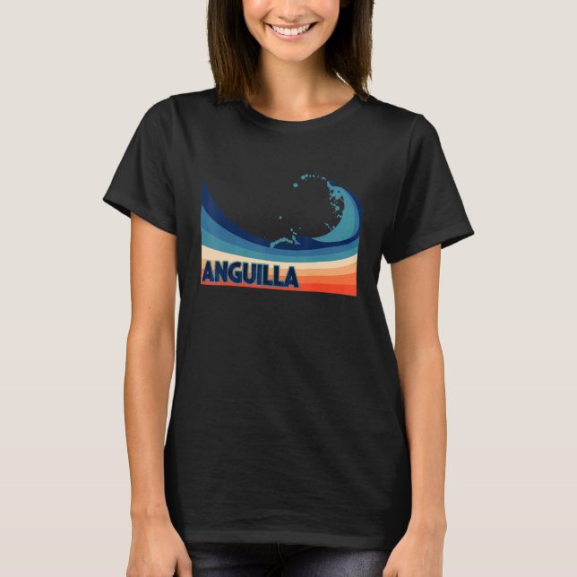 Anguilla Caribbean Retro Surf  Sailing & Fishing V T-Shirt (Front)