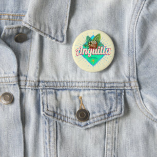 Anguilla Caribbean Retro Vacation Vintage Island 6 Cm Round Badge