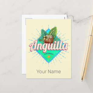 Anguilla Caribbean Retro Vacation Vintage Island Holiday Postcard