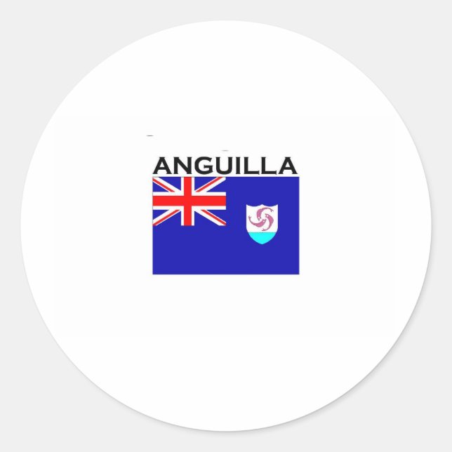 Anguilla Flag Classic Round Sticker (Front)