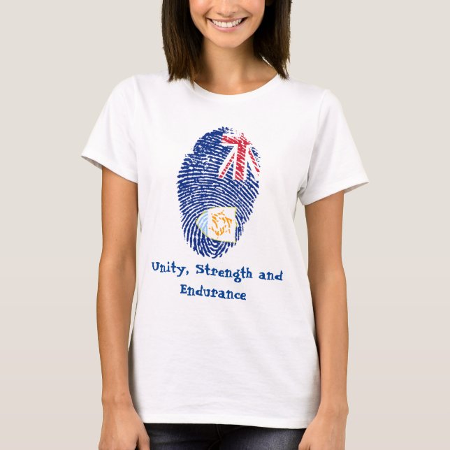 Anguilla Flag Fingerprint T-Shirt (Front)