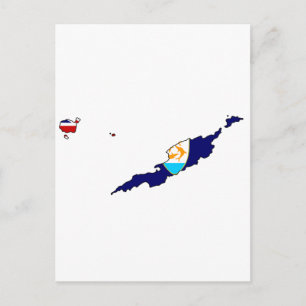 Anguilla flag map postcard