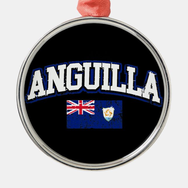 Anguilla Flag Metal Tree Decoration (Front)