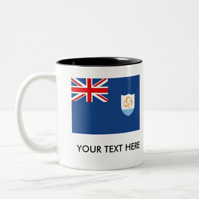 Anguilla Flag Two-Tone Coffee Mug (Left)