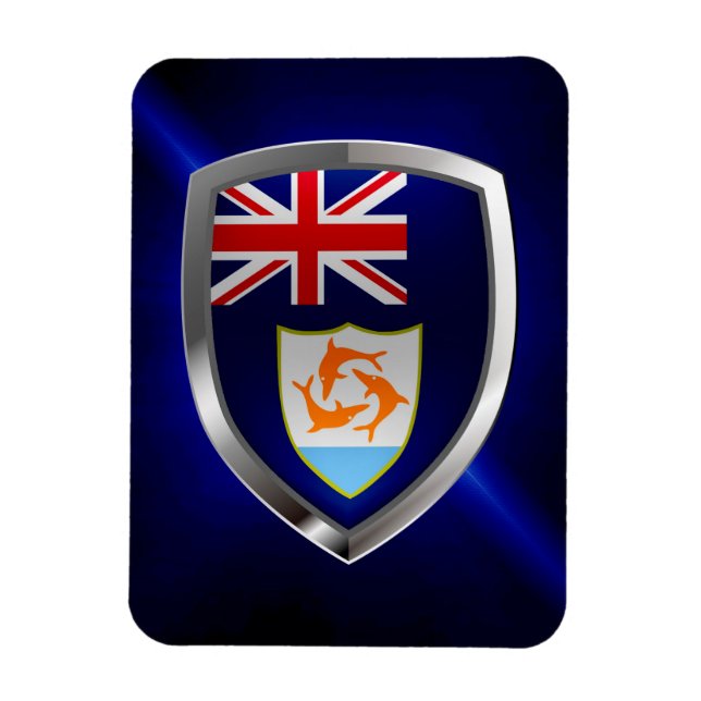 Anguilla Mettalic Emblem Magnet (Vertical)