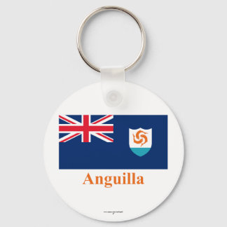 Anguilla Official Flag with Name Key Ring