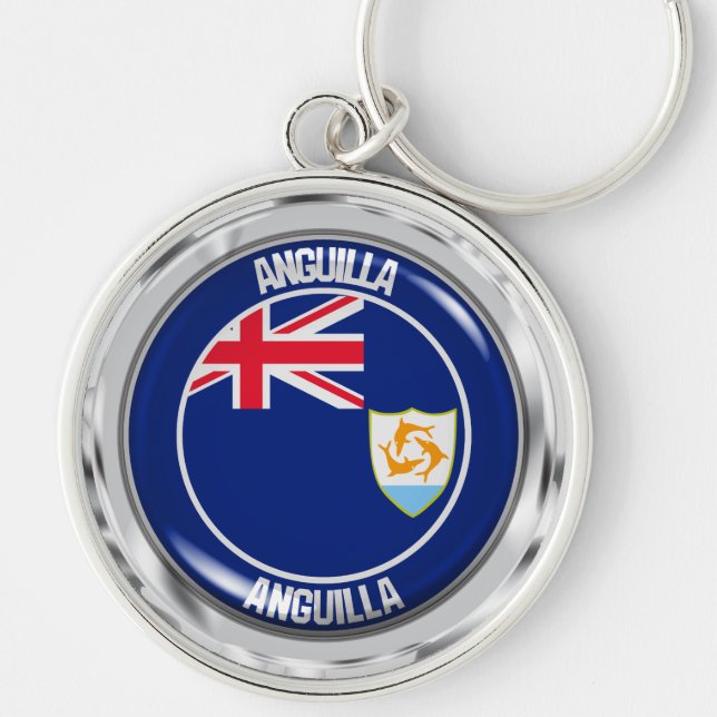 Anguilla Round Emblem Key Ring (Front)