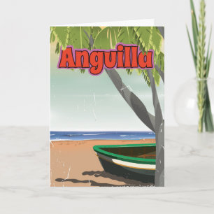 Anguilla vintage travel poster. holiday card
