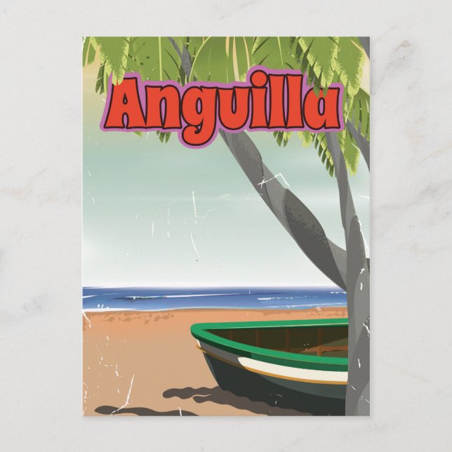 Anguilla vintage travel poster. postcard (Front)