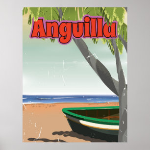 Anguilla vintage travel poster. poster