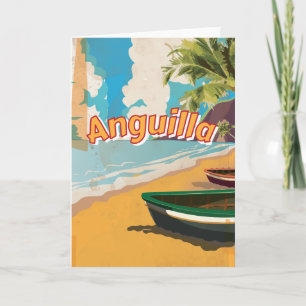 Anguilla Vintage vacation Poster Holiday Card