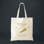 Anguilla Wedding Welcome Bag, Gold Tote Bag<br><div class="desc">Wedding weekend welcome gift bag for out of town guests to your wedding,  featuring image of Anguilla.  Fill the tote with your favourite goodies.</div>