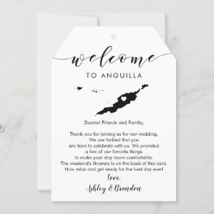 Anguilla Wedding Welcome Tag, Letter Itinerary