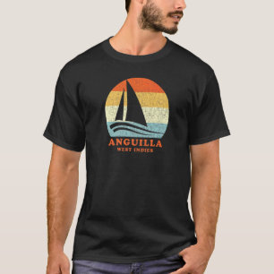 Anguilla West Indies Vintage Retro Sailboat Sailin T-Shirt