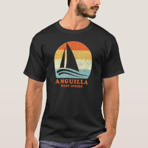 Anguilla West Indies Vintage Retro Sailboat Sailin T-Shirt