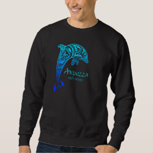 Anguilla West Indies Vintage Retro Tribal Dolphin  Sweatshirt