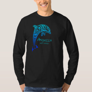 Anguilla West Indies Vintage Retro Tribal Dolphin T-Shirt