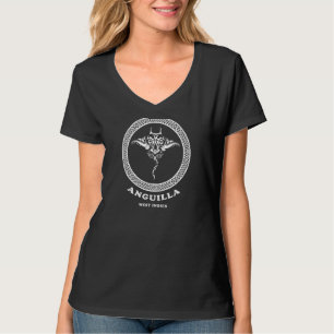 Anguilla West Indies Vintage Tribal Manta Ray Vaca T-Shirt