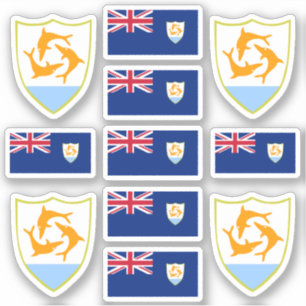 Anguillan state symbols / coat of arms and flag st