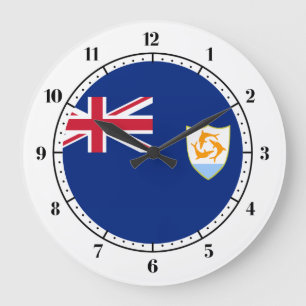 Anguillian flag large clock