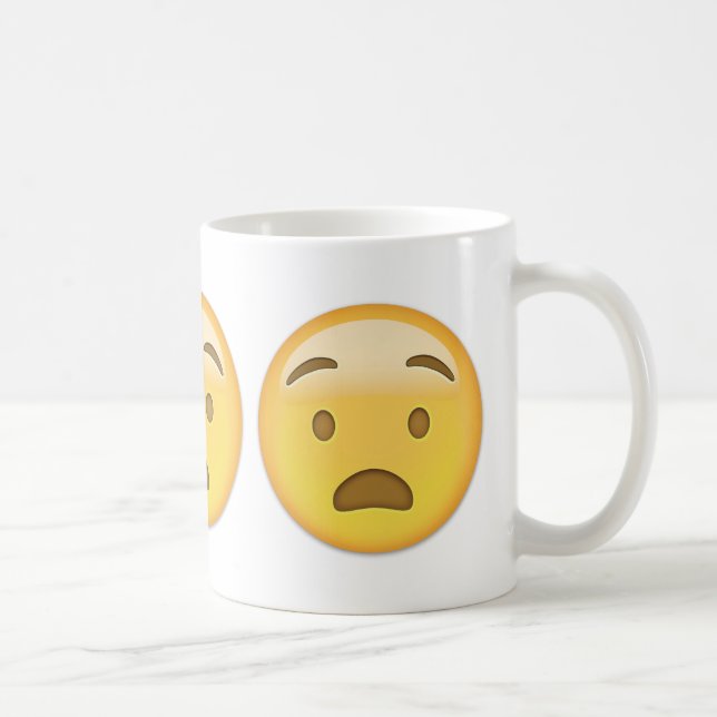 Anguished Face Emoji Coffee Mug (Right)