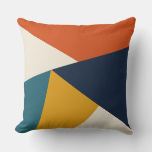 Angular Balance Navy Gold Teal Cushion