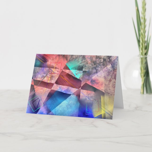Angular Colourful Abstract Painting Card (Front)