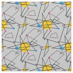Angular Geometric Retro Pattern Fabric