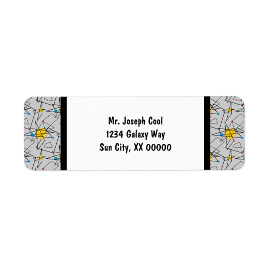 Angular Geometric Retro Pattern Return Address Label