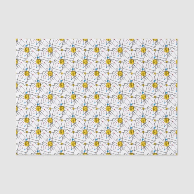 Angular Geometric Retro Pattern Tissue Paper (Front)