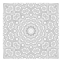 Angular Starburst Mandala Pattern Colouring Art