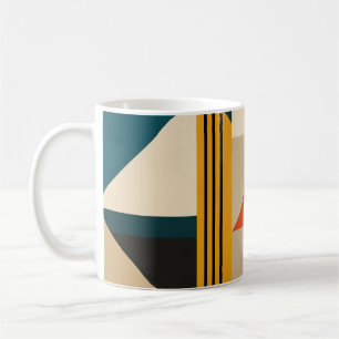 Angular Teal Orange Geometric Modernist Abstract Coffee Mug